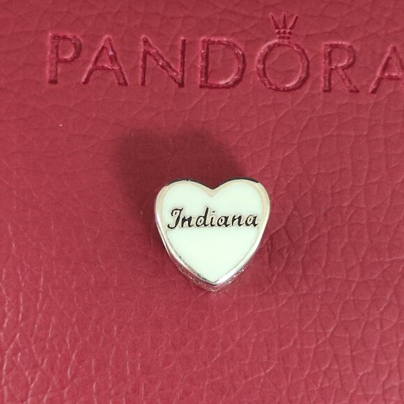 Pandora Indiana Exclusive Charm Heart Bead Pendant S925 Silver with box - Picture 2 of 6